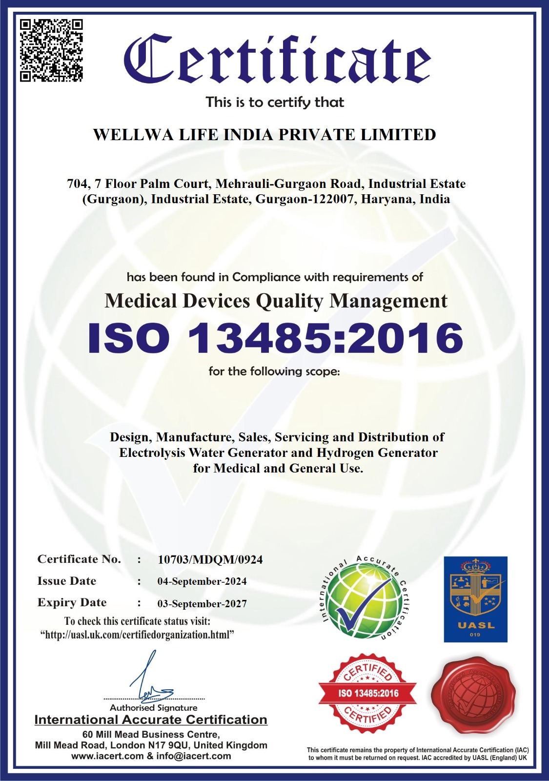 ISO 13485:2016 Medical Devices Quality Management